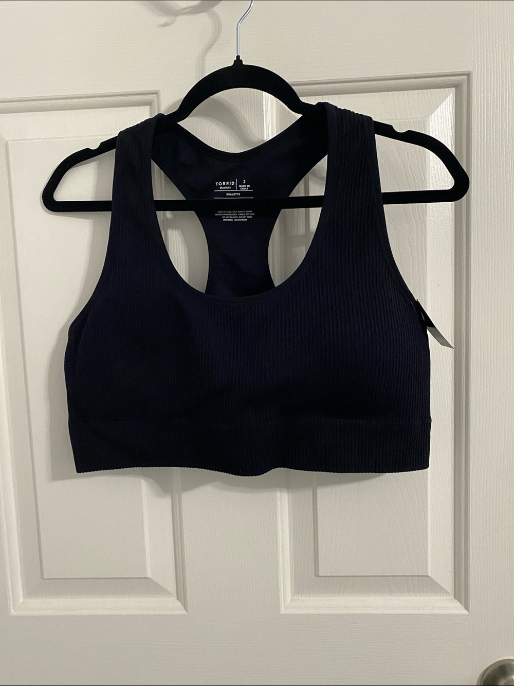 torrid Ribbed Racerback Bralette - Navy Black